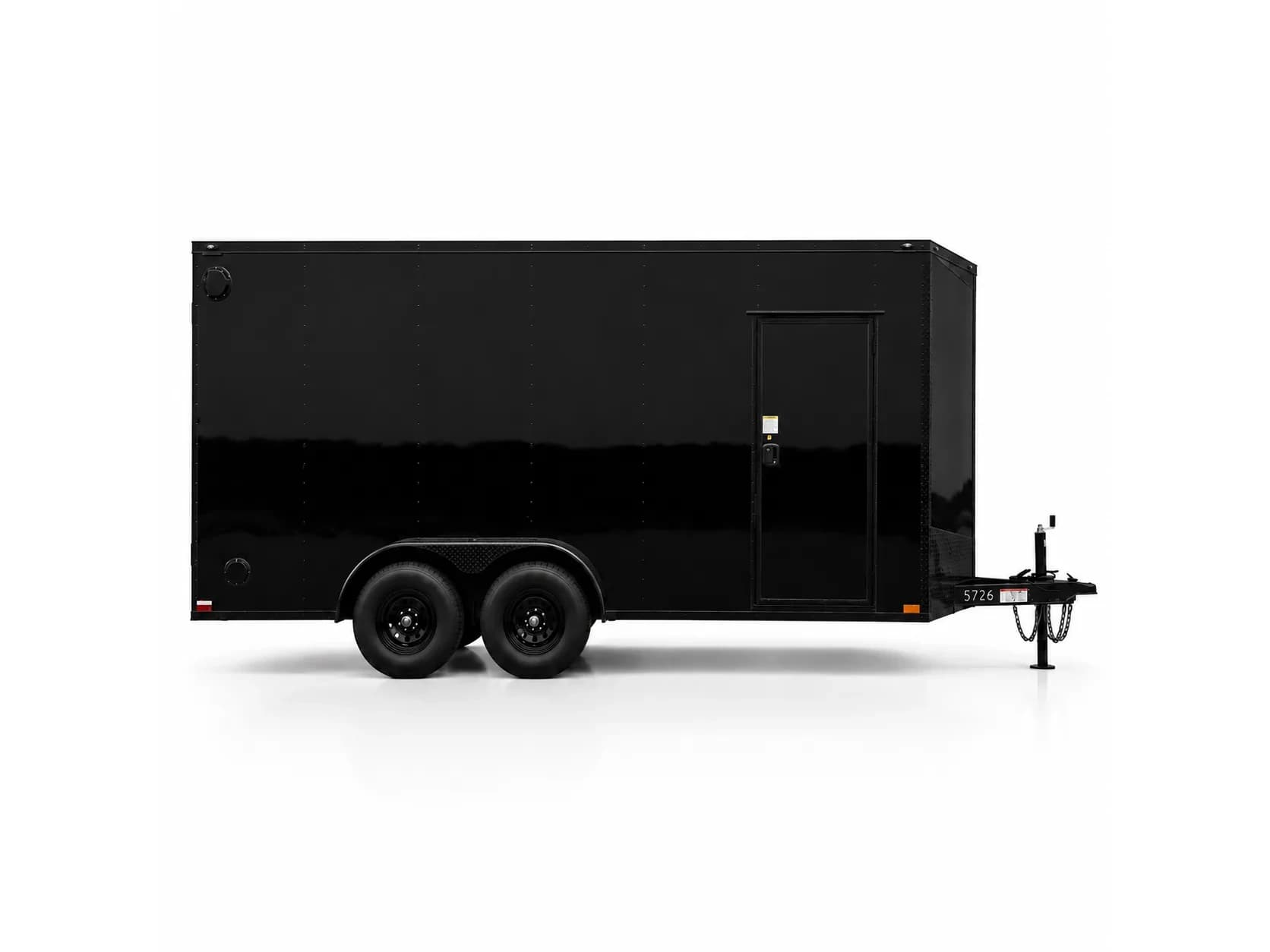 White Elite 7x16 trailer with black trim and upgraded alloys (placeholder photo)